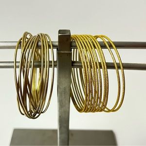 Gold tone bangles